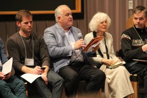 Scripture study presenters, Todd Richardson, Tom Christofferson, Judy Finch and John Gustav-Wrathall (left to right)