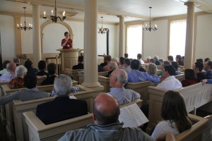 Kathy Carlston conducted the closing testimony meeting at the retreat